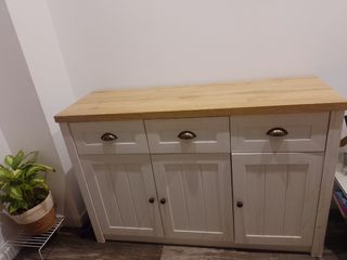 Aparador Markskel blanco-roble 3 puertas