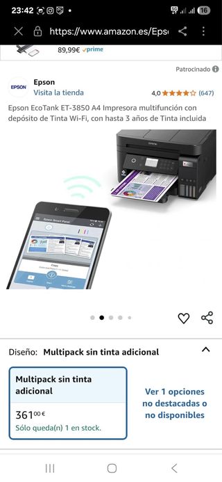 Impresora Epson EcoTank ET-3850