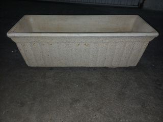 Macetero piedra beige, grande decoración.