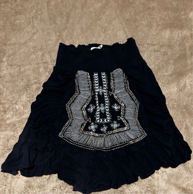 Falda midi Sfera azul marino talla S/M