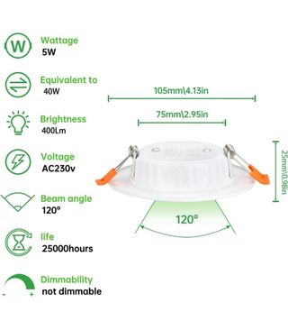 30 Faretti LED 75-95mm Luce Fredda