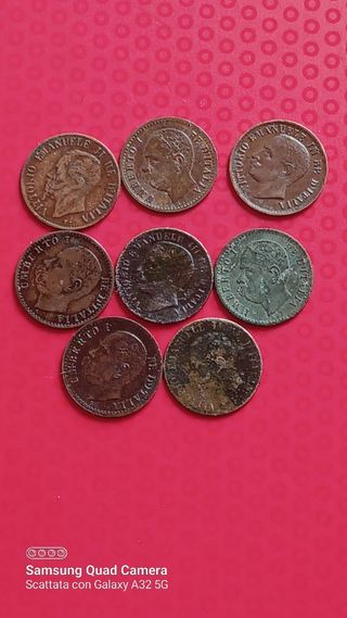 8 Monete 1 Centesimo Italia tre re