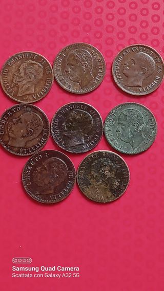 8 Monete 1 Centesimo Italia tre re
