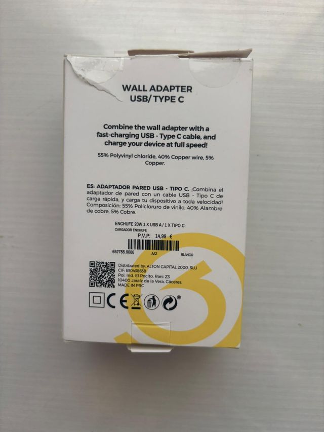 Cargador INSPIRAL 20W USB-C