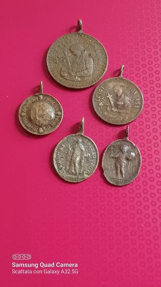 5 Medaglie antiche in metallo