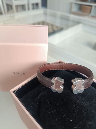 Pulsera Tous marrón - Ositos plata