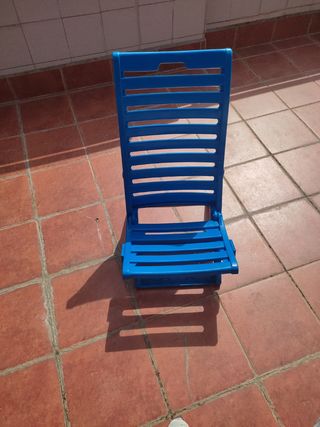Silla playa plegable azul
