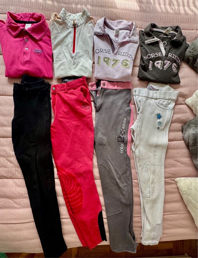 Ropa hípica niña - 4 conjuntos Fouganza y Whitaker