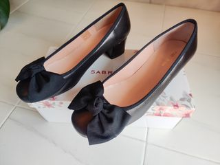 Zapatos Sabrina negros, tacón bajo