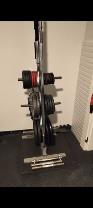 Soporte para pesas y pesas 