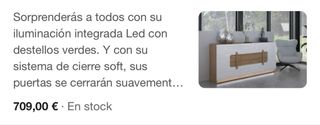 Precioso Aparador blanco brillo LED - 