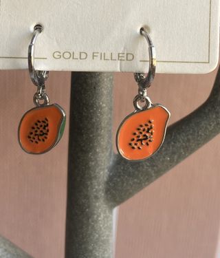 Pendientes papaya acero
