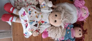 5 bambole di pezza - Fatte a mano