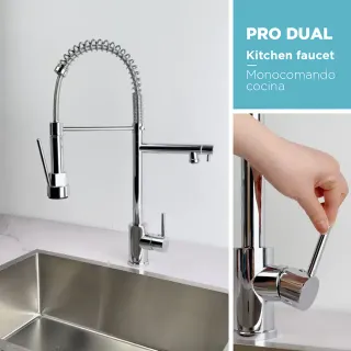 Grifo cocina PRO DUAL, cromo