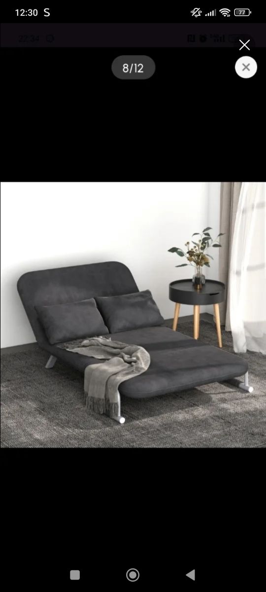 Sofá cama gris - 2 plazas