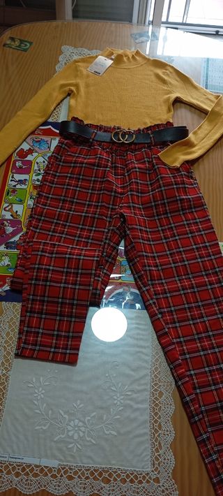 Conjunto jersey y pantalón cuadros