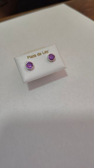 Pendientes Plata de Ley Morados