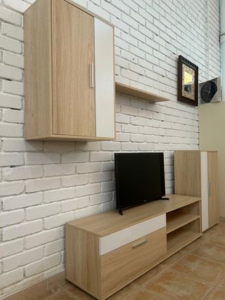 Conjunto Mueble Salón Madera - Blanco Nuevo 