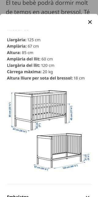 Cuna/Colecho Ikea + colchón+ protector+edredon+sab