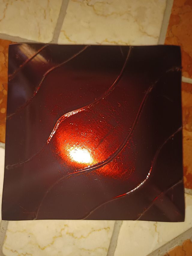 Portacenere quadrato decorato