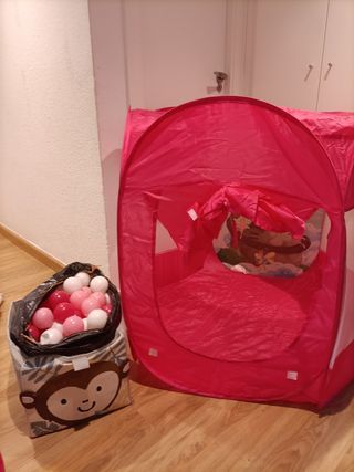 Tienda infantil plegable rosa