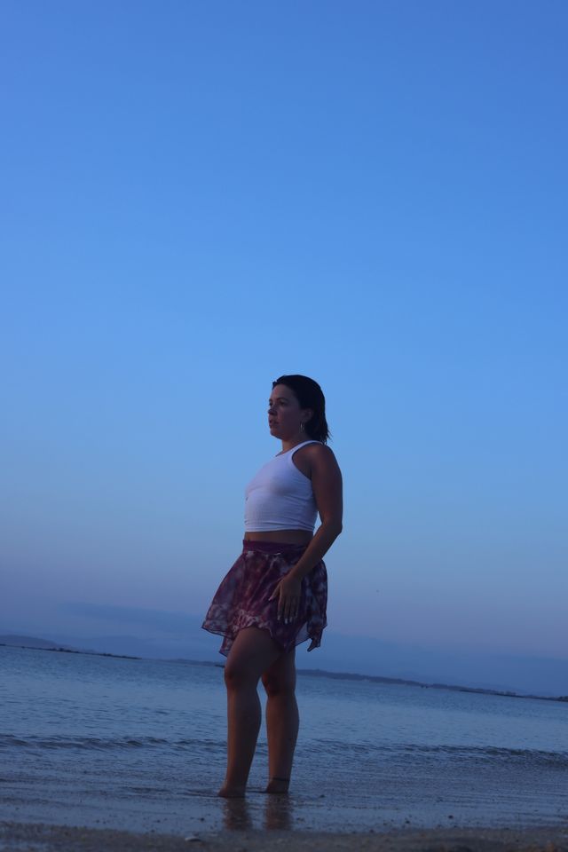 Falda marrón y beige