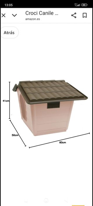 Caseta perro pequeña gris