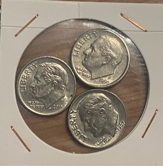 Lote 60 monedas DIME Roosevelt 10 centimos enacart