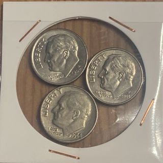 Lote 60 monedas DIME Roosevelt 10 centimos enacart