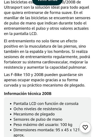 Bicicleta estática Ultrasport FBike 200B
