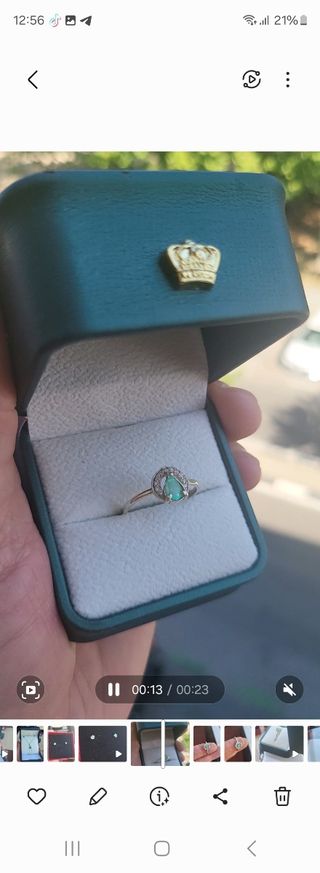 Anillo Esmeralda Plata