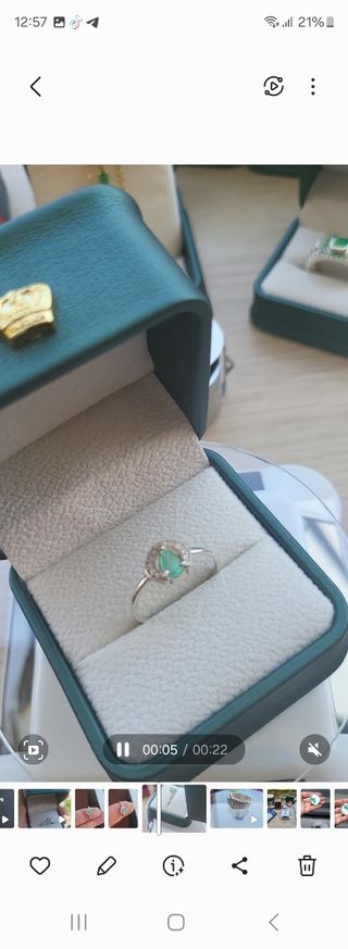 Anillo Esmeralda Plata