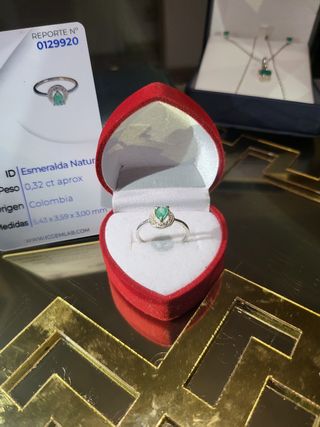 Anillo Esmeralda Plata