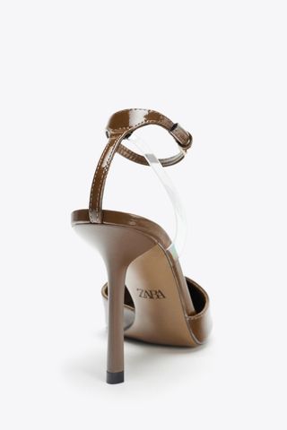 Salones ZARA marrón chocolate- Tacón alto 