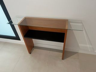 Consola recibidor moderna - madera y cristal