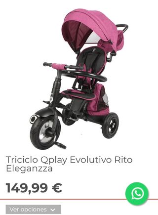 Tríciclo Qplay Evolutivo Rito Eleganza