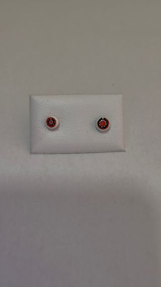Pendientes plata ley - naranja, blanco