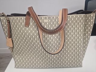 Bolso Carolina Herrera beige y marrón