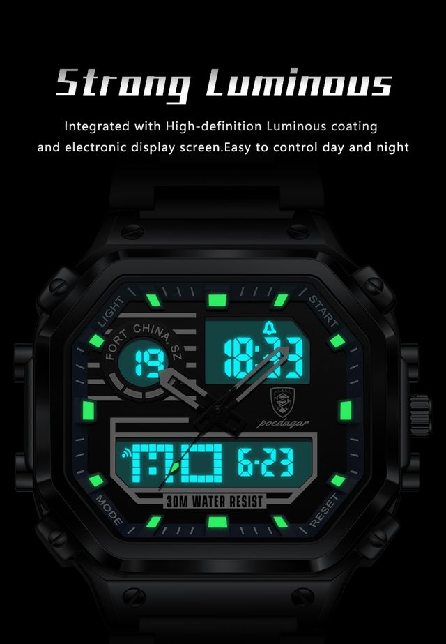 Reloj POEDAGAR deportivo negro