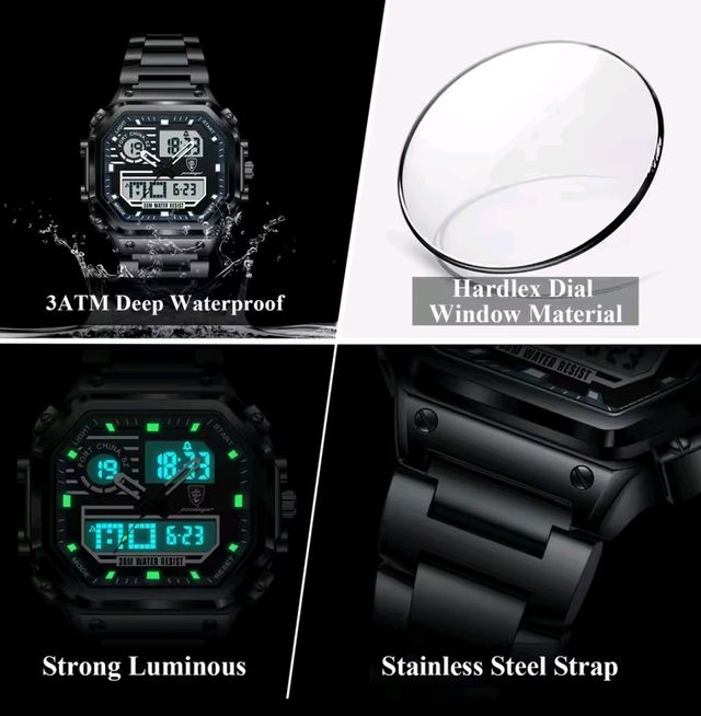 Reloj POEDAGAR deportivo negro