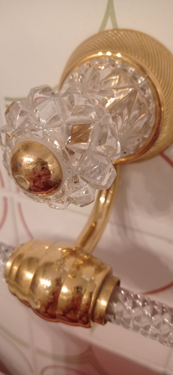 Toallero baño - cristal dorado