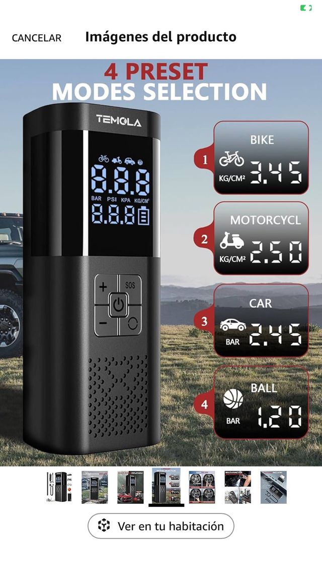 TEMOLA Inflador Portátil Coche