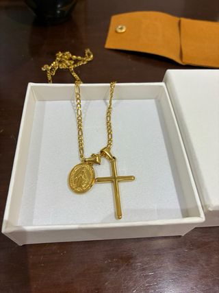 Cadena OLD'S oro cruz virgen