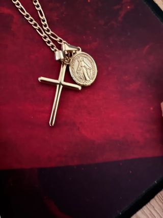 Cadena OLD'S oro cruz virgen