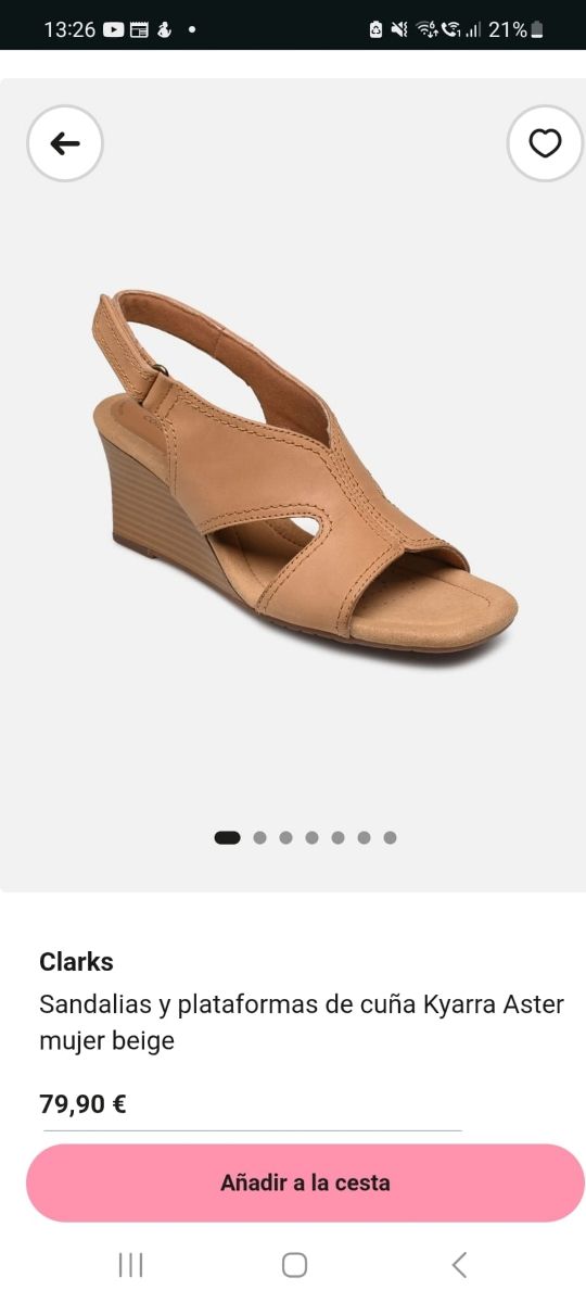 Sandalias Clarks beige cuña Kyarra Aster