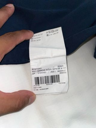 Camisa Burberry London Azul Marino Logo Rojo XL