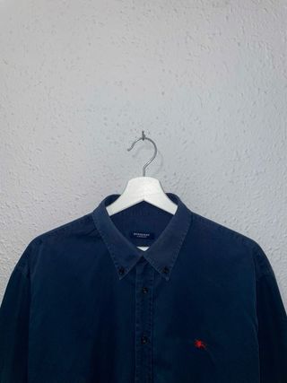 Camisa Burberry London Azul Marino Logo Rojo XL