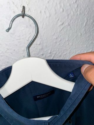 Camisa Burberry London Azul Marino Logo Rojo XL
