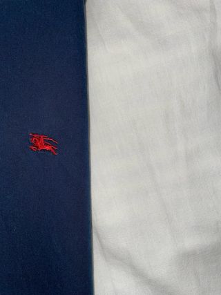 Camisa Burberry London Azul Marino Logo Rojo XL