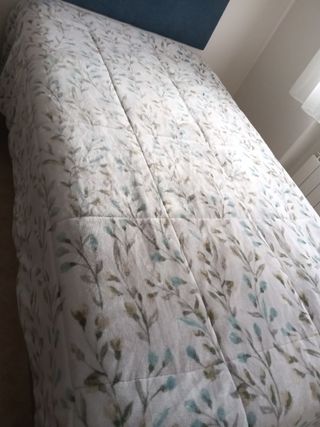 Edredón cama 90 - beige y verde